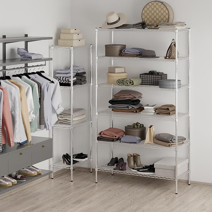 21" Deep x 48" Wide x 86" Height Wire Shelving Kit | 6-Tier | NSF Commercial Storage Rack Unit