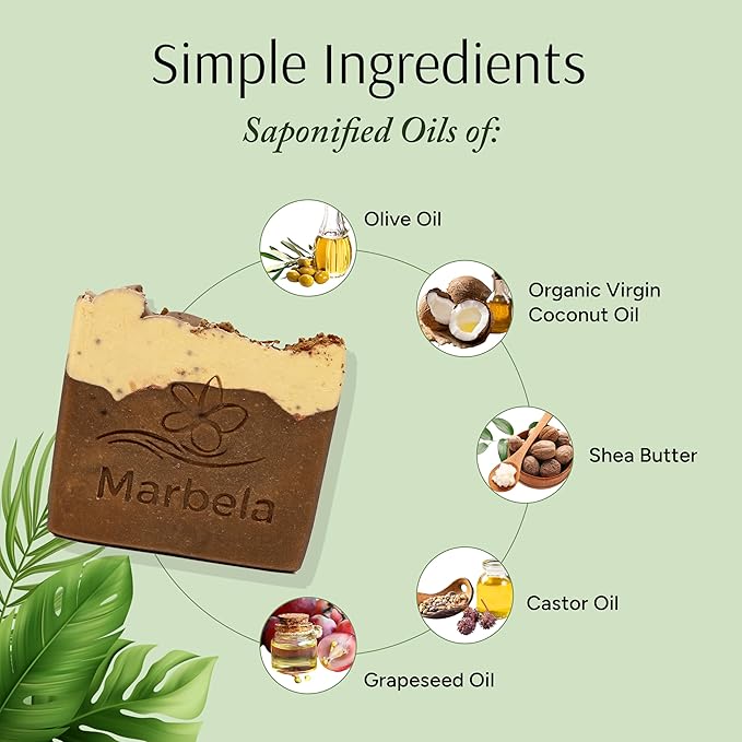 Marbela Cosmetics Yamma Jamma Handmade Soap Bar - Made in USA, Vegan Friendly, Palm Oil Free, Natural Bar Soap - Gentle Face & Body Soap for Daily Skin Care, Moisturizing & Nourishing - 3.5 oz