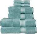 Christy Supreme Hygro 6 Piece Towel Set | Mineral Blue | 100% Luxury Supima Cotton | Ultra Soft | Super Absorbent | 650GSM | 2 Bath Towels 2 Hand Towels 2 Face Cloths