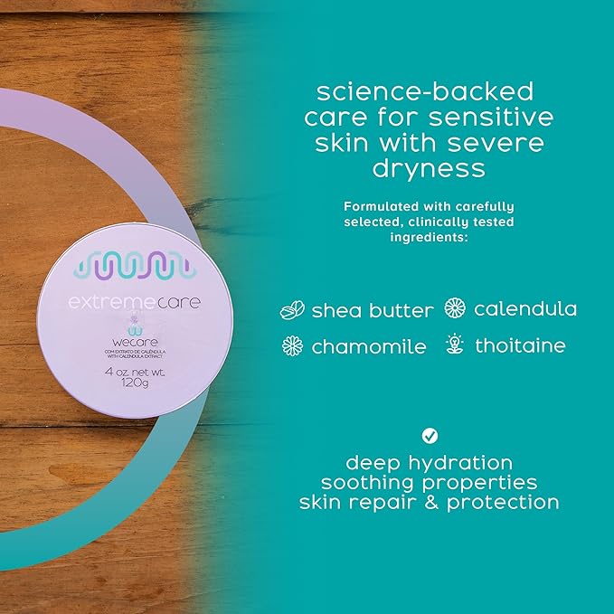 WeCare Extremecare Super Moisturizer for Sensitive and Dry Skin - Chemo Support Cream - Dermatological Care for Oncology Patients - Radiation Relief and Comfort - 4.23 oz