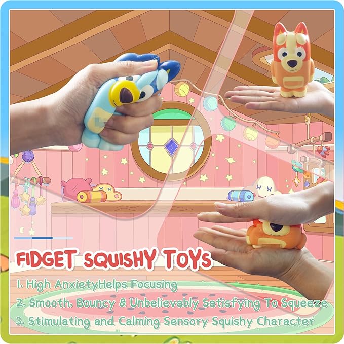 Birthday Gifts Set for Kids: Bath Bombs with Surprise Toy Inside, Bath Slime, Fidget Squishy Toys, Pop Fidget Toys, Silicone Coin Purse, Slap Bracelets, Pencil Sharpener, Relaxing Gift Set for Kids