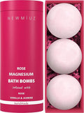 Magnesium Rose Vanilla Bath Bomb Mega Foaming Bubbles Infused with Vanilla Jasmine Luxurious Spa Bath Essentials Nourishing Dry Skin Stress Relief Bath Gift