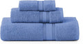 LANE LINEN Luxury Bath Towels Set - 3 Piece Set, 100% Cotton Bathroom Towels, Zero Twist, Quick Dry Shower Towels, Soft & Absorbent Bath Towel, 1 Bath Towel, 1 Hand Towel, 1 Washcloth - Cerulean Blue