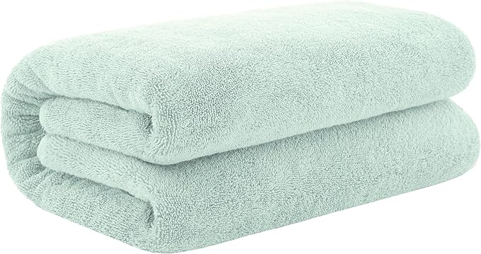 Cotton Paradise 100% Cotton 40x80 Oversized Bath Sheet, Extra Large Turkish Bath Towels for Bathroom, Mint Green Bathsheet