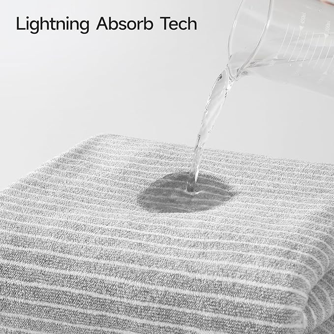 REDKISS Ultra Soft Bath Towels Set of 6 Large 35"x70" | 100% Microfiber, Highly Absorbent & Quick Dry | Grey Towels for Bathroom, Spa, Gym | 2 Bath, 2 Hand, 2 Washcloths