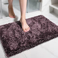 Yimobra Chenille Bathroom Rugs Non Slip, Extra Thick Soft Absorbent Bath Rug 31.5x20 Inch, Machine Washable Quick Dry Bath Mat for Bathroom Floor, Tub and Shower, Home Decor Accessories, Purple Grey