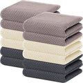 Homaxy 100% Cotton Waffle Weave Kitchen Dish Towels, Ultra Soft Absorbent Quick Drying Cleaning Towel, 13 x 28 Inches, 12-Pack, Mixed Color