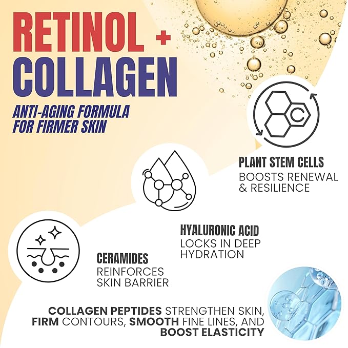 Alozera Skin Firming Retinol Collagen Body Lotion with Stem Cells for Aging Skin and Wrinkles, Non-Greasy, Lightweight Moisturizer, Fragrance-Free, 16.9 oz 2-Pack