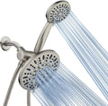 AquaDance for California - 7" Premium High Pressure 3-Way Rainfall Combo for Best of Both Worlds - Enjoy Luxury 6-Setting Rain Showerhead and Hand Held Shower Separately or Together - Nickel Finish