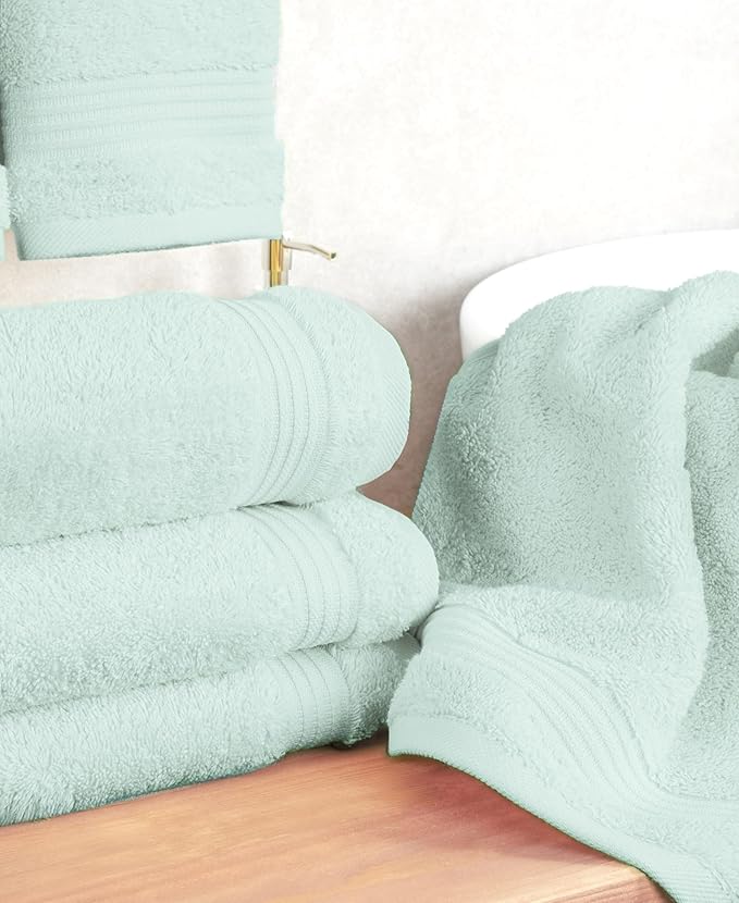 Cotton Paradise Hand Towels for Bathroom, 100% Cotton Turkish 4 Piece Hand Towel Set, Soft Absorbent Face Towels, Mint Hand Towels