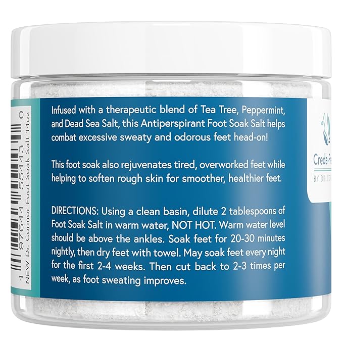 CREDA FRESH Epsom Salt Foot Soak - Tea Tree Oil Foot Soak & Odor Eliminator - Soaking Salts, Nutmeg & Peppermint for Athletes Foot & Sweaty Feet - Softens Callus - Soothes Sore & Soften Tired Feet