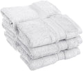 BLUENILEMILLS BNM Egyptian Cotton 6-Piece Towel Set, Includes 6 Face Towels, Attached Loop for Easy Hanging and Storage, Hotel Quality, Perfect for Bathroom, Gym, Shower Space, or Spa, White