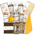 Spa Gift Basket Luxury Bath and Body Basket Set 17-Piece Coconut Honey Almond Christmas Gifts for Women Mom Her Large Luxury Home Spa Kit, Relaxing Self Care Pamper Gifts Birthday Bridal Shower Bath