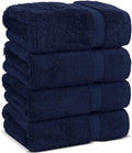 Chakir Turkish Linens 100% Cotton Premium Turkish Towels for Bathroom | 16'' x 30'' (4-Piece Hand Towel, Navy)