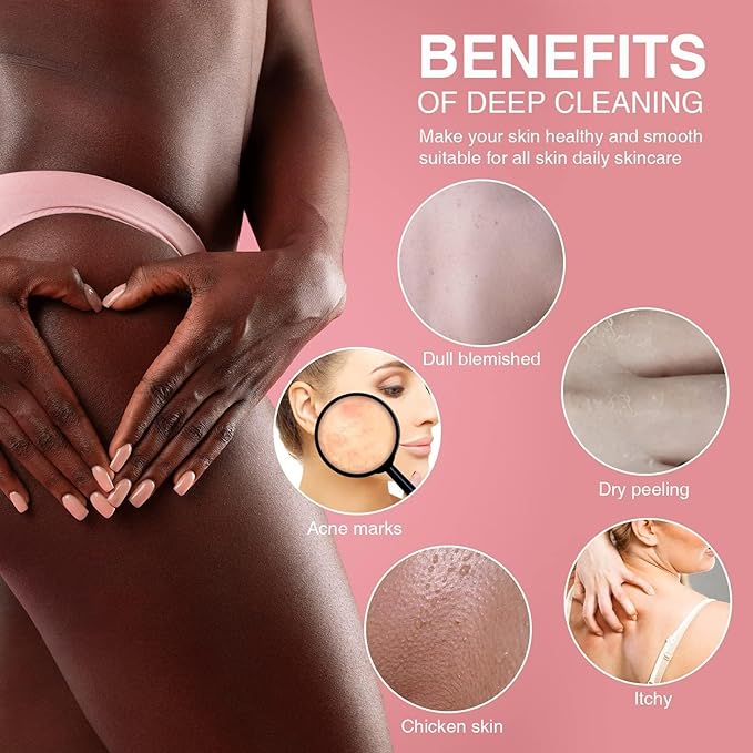 UJFQBH African Net Sponge African Net Long Net Bath Sponge Exfoliating Shower Body Scrubber Back Scrubber Skin Smoother,Great for Daily Use (Pink)