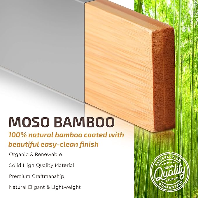 Bambüsi 4 Pack Drawer Dividers - 2.6" High, 16-22" Adjustable Bamboo Drawer Organizers for Clothes, Expandable Dresser Separators in Bedroom/Bathroom/Kitchen/Office Organization and Storage (Grey)