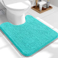 OLANLY Toilet Rugs U-Shaped 24x20, Extra Soft Absorbent Chenille Contour Bathroom Rugs for Toilet, Dry Quickly, Machine Washable, Non-Slip Bath Mat, Teal