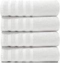 Hearth & Harbor Bath Towels for Bathroom - 100% Ring Spun Cotton Luxury Bathroom Towels - Soft & Highly Absorbent 4 Bath Towels, White