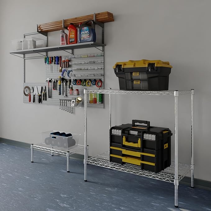 18" Deep x 36" Wide x 34" Height Wire Shelving Kit | 2-Tier | NSF Commercial Storage Rack Unit