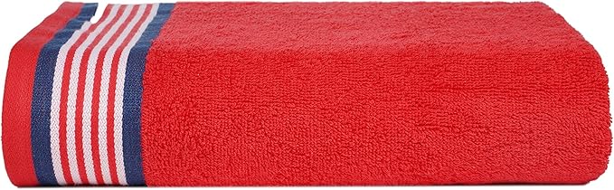 CASA COPENHAGEN He & She 2 Pieces Large Bath Sheet Set- American Blue + American Red, 550 GSM, Designed in Denmark Made of Soft Egyptian Cotton for Bathroom, Kitchen & Shower
