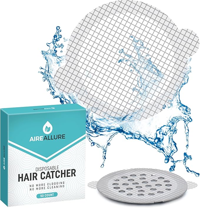 50 Pack, Disposable Shower Drain Hair Catcher Mesh Stickers…