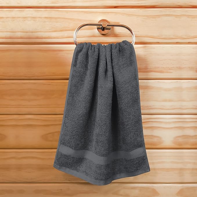 Utopia Towels, Salon Towel, Pack of 24, Not Bleach Proof, 16 by 27 Inches, Highly Absorbent Cotton Towels for Hand, Gym, Beauty, Spa, and Home Hair Care, Grey