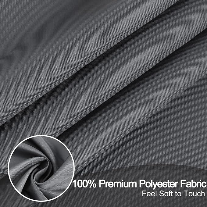 AooHome Hotel Fabric Shower Curtain Liner, Solid Bathroom Curtain with Hooks, Waterproof, Dark Grey, 72 Width x 75 Height Inch