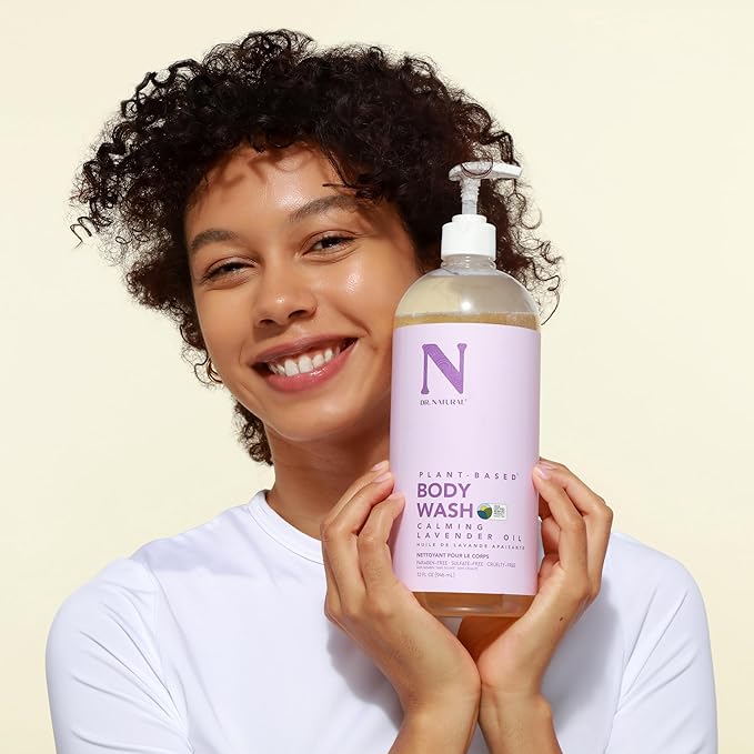 Dr. Natural Calming Lavender Oil Body Wash - Dry Skin Moisturizing Natural Body Wash with Shea Butter and Coconut Oil - For Family and Pets - 32 oz