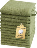 SEMAXE 100% Cotton Washcloths 12-Pack, 13 × 13 Inch Soft Luxury Face Towels – Super Absorbent & Quick-Dry, Premium Cloth with Hanging Loop, Oeko-TEX Certified, Gift-Ready Box