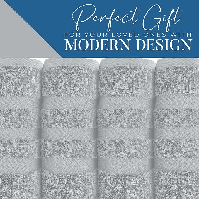 DAN RIVER 2 Pack Luxury Bath Sheets 35x70, 600 GSM, Soft & Quick Dry 100% Ring Spun Cotton Towels Ideal for Hotels, Spas, Gyms & Salons Extra Large, Silver