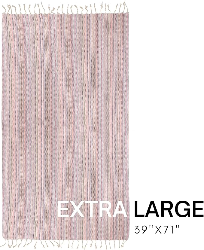 BAY LAUREL Turkish Beach Towel with Travel Bag 39 x 71 Quick Dry Sand Free Lightweight Large Oversized Towels Light