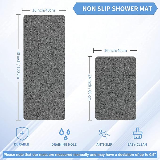 Non Slip Bathtub Mat,Anti Slip Shower Mat,Fast Drying Bath Tub Mats,Foot Scrubber Mat,Anti Slip Mat for Tub,Floor,Bathroom,Home,Kitchen,Hotel