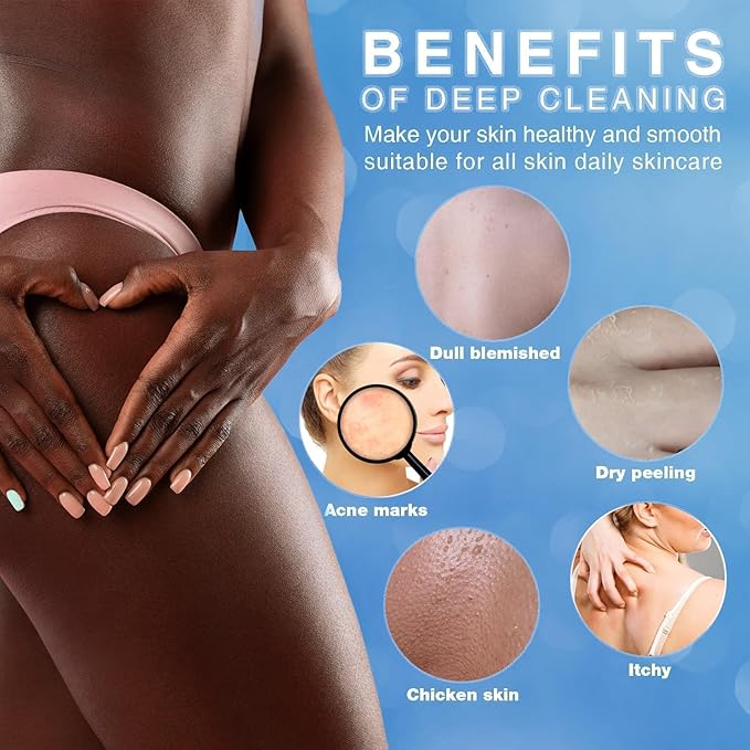 UJFQBH 5 Pieces African Bath Sponge African Net Long Net Bath Sponge Exfoliating Shower Body Scrubber Back Scrubber Skin Smoother,Great for Daily Use (Purple, Pink, Green, Blue, White)