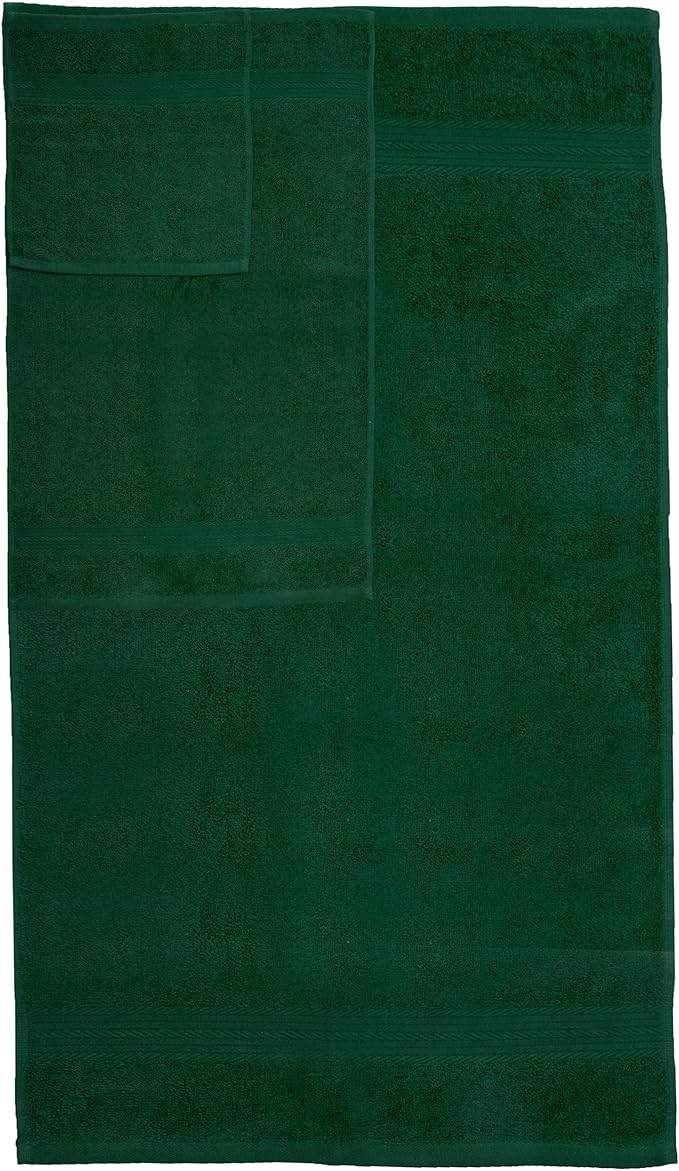 Ample Decor 100% Christmas Green Cotton Luxury 6 Piece Towels Set, 2 Bath Towels, 2 Hand Towels, 2 Wash Cloths for Bathroom