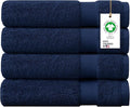 Delara 100% Organic Cotton Towels 650 GSM Plush Feather Touch Quick Dry Bath Sheet, Pack of 4 GOTS Certified, Oeko-Tex Green Certified, Organic Cotton Bath Sheet, 36"X70"