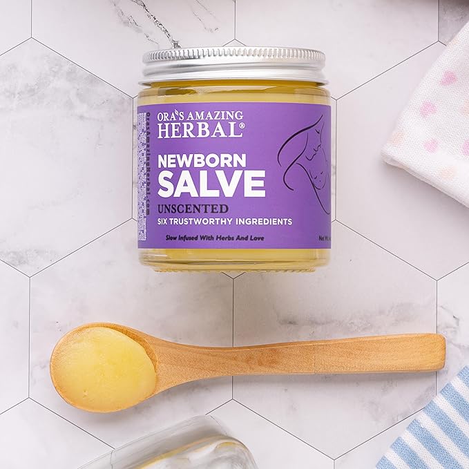Ora's amazing Herbal, Newborn Salve, Diaper Rash Cream, Calendula Baby Balm, EWG Verified Baby Ointment, Acne Eczema, Butt Cream, Infant Massage, Natural Paraben Free, Good for Sensitive Skin