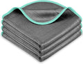 Airlab Microfiber Cleaning Cloth for Glass Cleaner Window Polishing Car Auto Detailing Lint Free Drying Dishes Kitchen Bathroom Magic Cleaning Cloths, Pack of 3, 12" x 12", Grey-Green