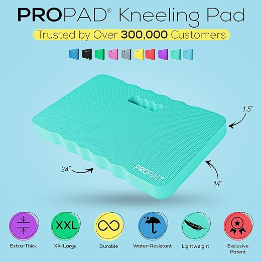 Thick Kneeling Pad, Garden Kneeler for Gardening, Bath Kneeler for Baby Bath, Kneeling Mat for Exercise & Yoga, Knee Pad for Work, Floor Foam Pad, 2X Large (XXL) 24 x 14 x 1.5 Inches, Turquoise