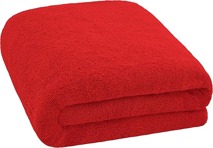 Cotton Paradise 100% Cotton 40x80 Oversized Bath Sheet, Extra Large Turkish Bath Towels for Bathroom, Red Bathsheet