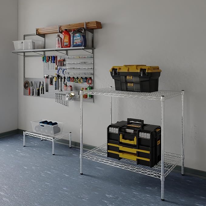 24" Deep x 36" Wide x 34" Height Wire Shelving Kit | 2-Tier | NSF Commercial Storage Rack Unit