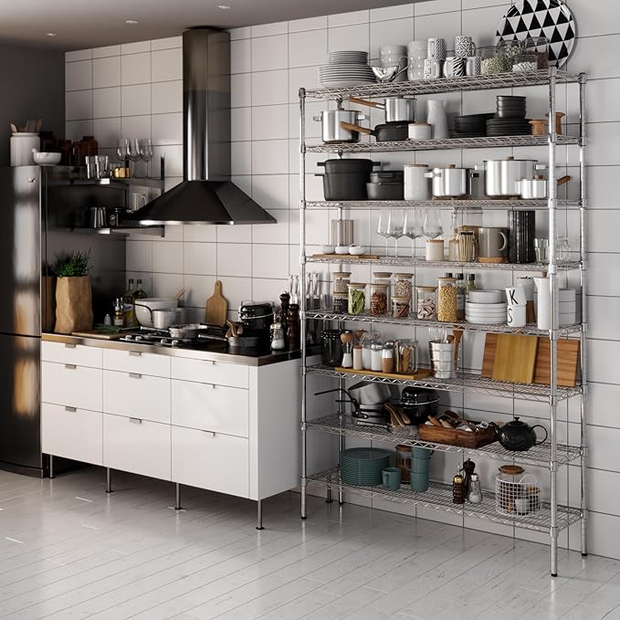 14" Deep x 54" Wide x 86" Height Wire Shelving Kit | 8-Tier | NSF Commercial Storage Rack Unit