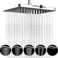Hibbent 5 Spray Modes Shower Head, 13'' High Pressure Rain Shower Head, Large Rainfall Showerhead for Bathroom, High Flow Waterfall Fixed Showerheads with Adjustable Swivel Ball Joint, Chrome