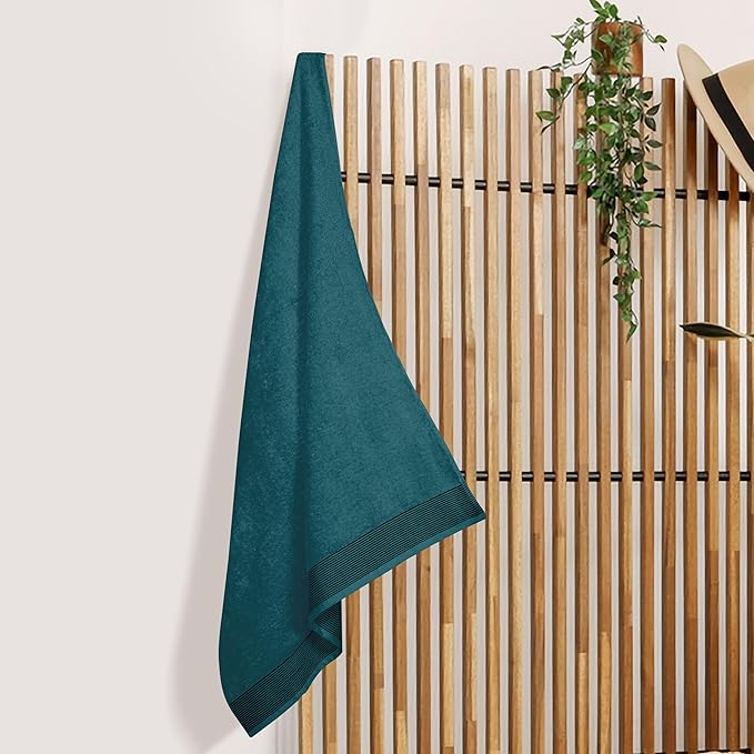 Belizzi Home Cotton 2 Pack Oversized Bath Sheet 35 x 70, Large Bath Sheet, Ultra Absorbent, Compact, Eco-Friendly and 100% Recyclable, Quick Drying and Lightweight Towel - Teal