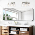 BONEWEI Silver Bathroom Mirror,24x60 inch Wall Mirror for Bathroom Wall Mounted,Rectangle Mirror for Bathroom Over Sink,Modern Frame Round Corner for Living Room,Bedroom Entryway,Horizontal/Vertical