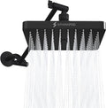 SparkPod Square Rain Shower Head with Shower Head Extension Arm - High Pressure Rain - Luxury Modern Look - No Hassle Tool-less 1-Min Installation (11" Shower Arm Extension, Midnight Black Matte)