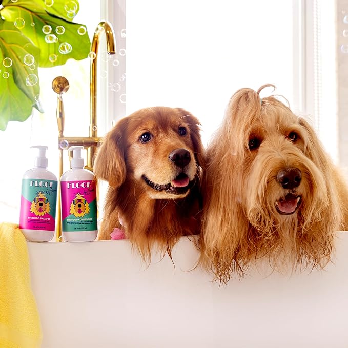 Floof by Brodie - Everydog Bathtime Duo - Gentle Dog Shampoo and Conditioner for All Coat Types - 16 oz - Pack of Two