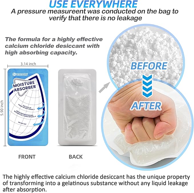 25 Gram Moisture Absorbers, 30 Packs Dehumidifier Bags for Bathrooms, Basements, Rvs, Paper Packing Premium White Granule Humidity Packets Perfect for Closet
