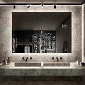 TETOTE 40 x 32 Inch LED Backlit Bathroom Vanity Mirror,Anti-Fog,Dimmable,CRI90+,Touch Button,Water Proof,Horizontal/Vertical Wall Mounted with Light