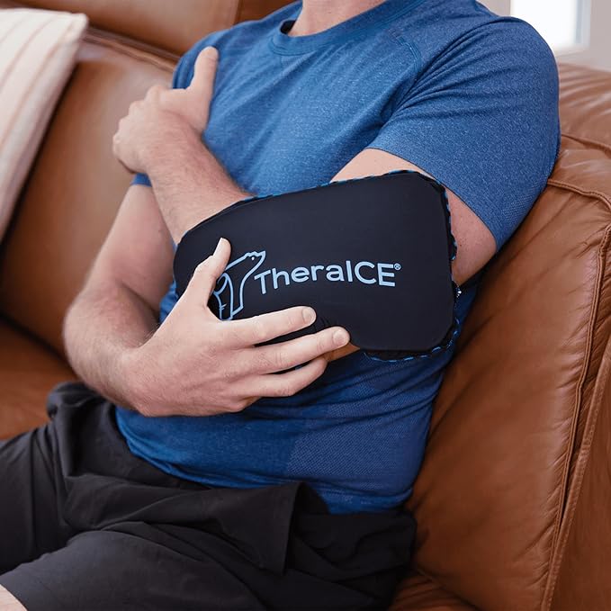 TheraICE PROpack Ice Pack for Injuries, Reusable Soft Multipurpose Cold Gel Ice Pack for Muscular Back Pain, Shoulder, Hip, Knee - Flexible Cold Compress Wrap for Minor Aches & Pains - 5 x 8