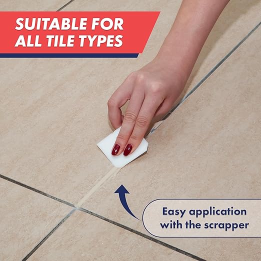 Tile Grout, Repair Kit, Restore & Renew Tile Joints Line, Fast Drying Tile Grout Paint Squeeze Tube for Bathroom Shower Kitchen Floor, Waterproof (8.8 oz, Beige)